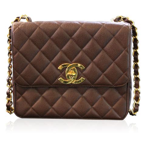 chanel brown leather shoulder bag|Chanel shoulder bag vintage.